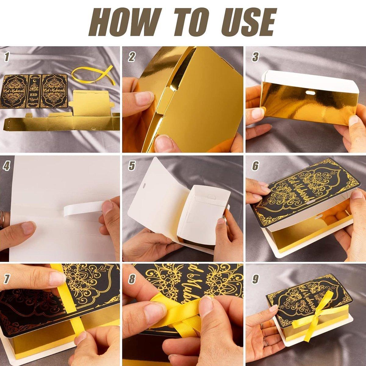 50PCS Moon Stars Wedding Candy Box Gift Box Holiday Party Decorations Favour - Black 5