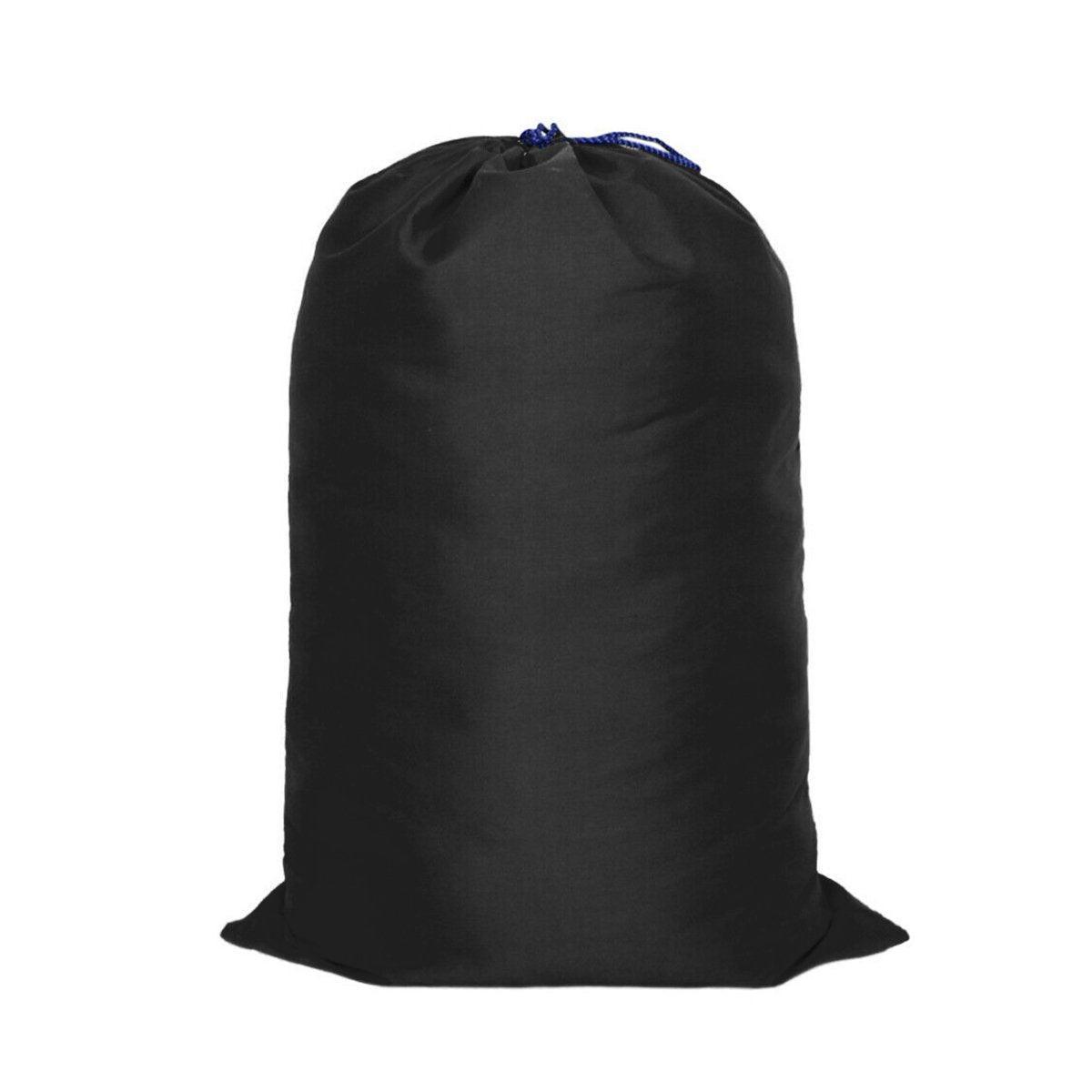 Canvas Drawstring Large Bag Pouch Clothes Craft Storage Laundry - Black-48X80cm 7