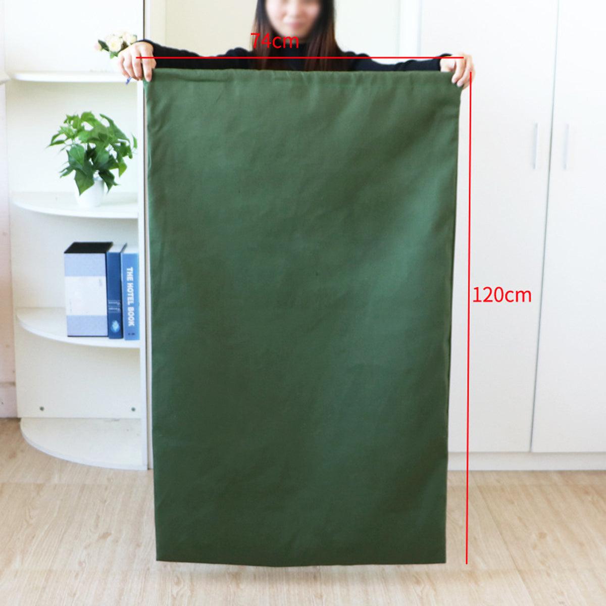 Canvas Drawstring Large Bag Pouch Clothes Craft Storage Laundry - Green-48X80cm 4