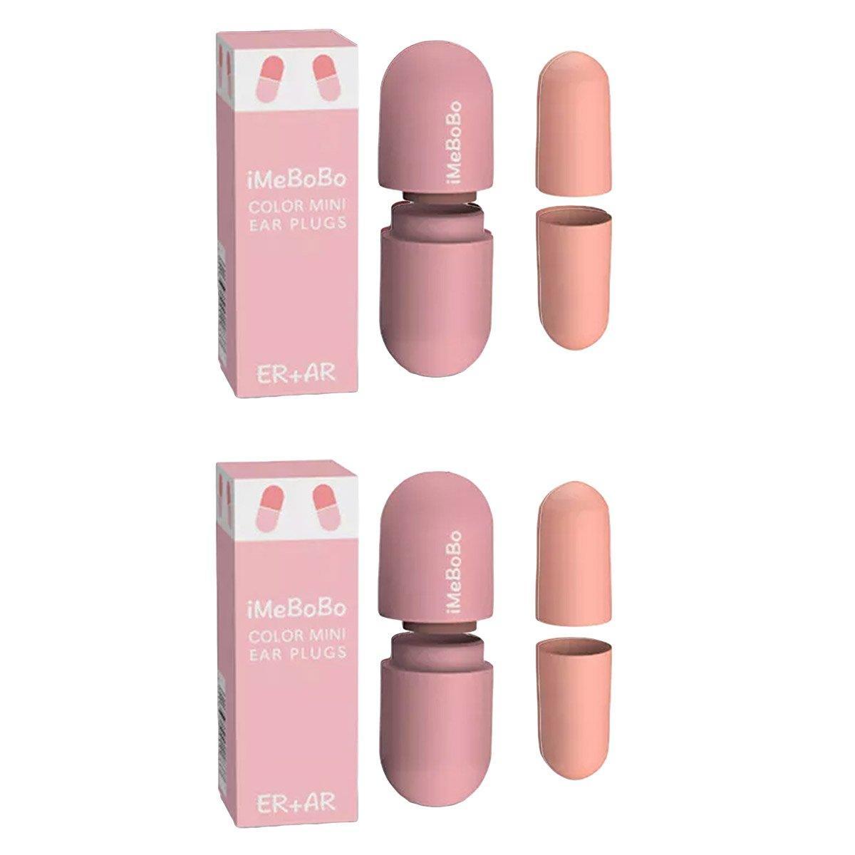 1/2/4 Pairs Soundproof Capsule Earplugs Noise Reduction Ear Plugs for Sleeping - 1pair-Pink 10