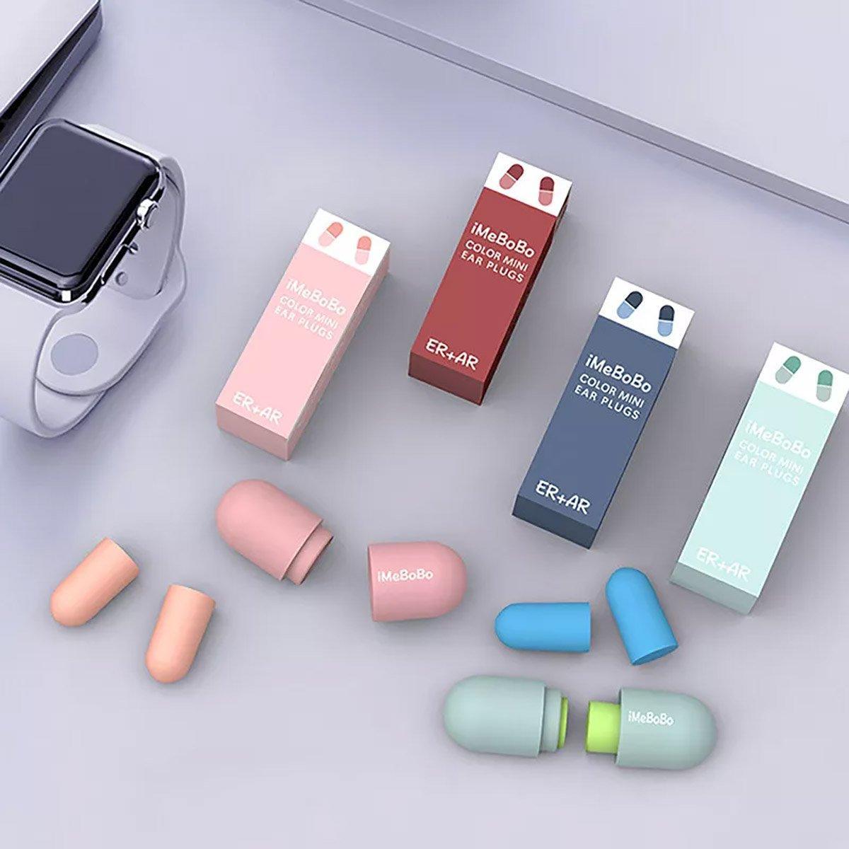 1/2/4 Pairs Soundproof Capsule Earplugs Noise Reduction Ear Plugs for Sleeping - 2pairs-Green 4