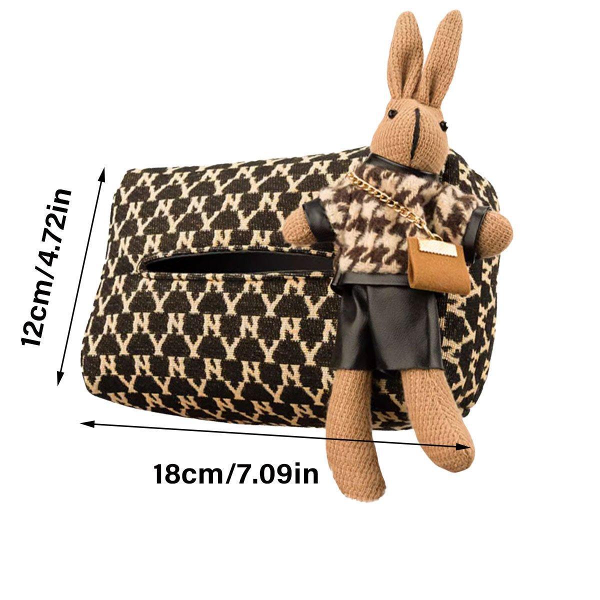 Car Tissue Box Cute Fabric Hanging Box for Car and Living Room Tissue Organizer 3