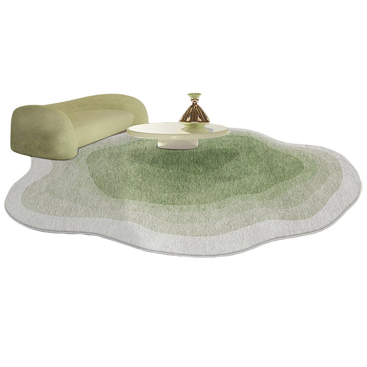 Shaped Cashmere Carpet Living Room Full Blanket Cloakroom Dressing Table - Green 7