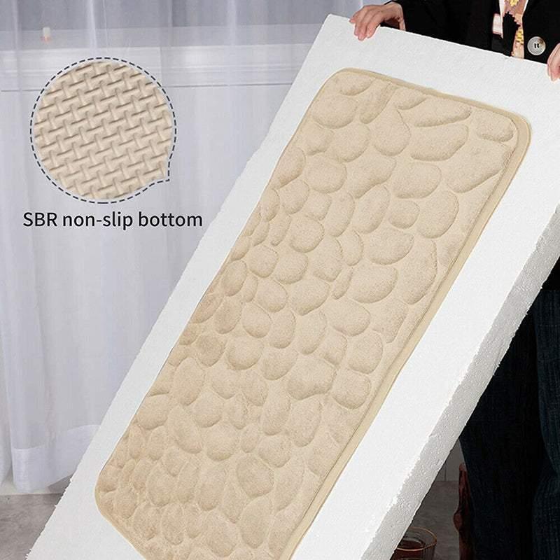 40x60cm Non-Slip Memory Foam Bath Mat Super Absorbent Floor Rug for Bathroom Use - Grey 5