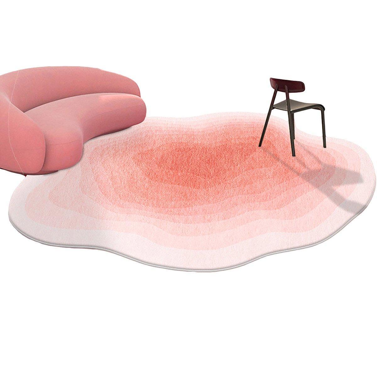 Shaped Cashmere Carpet Living Room Full Blanket Cloakroom Dressing Table - Pink 6