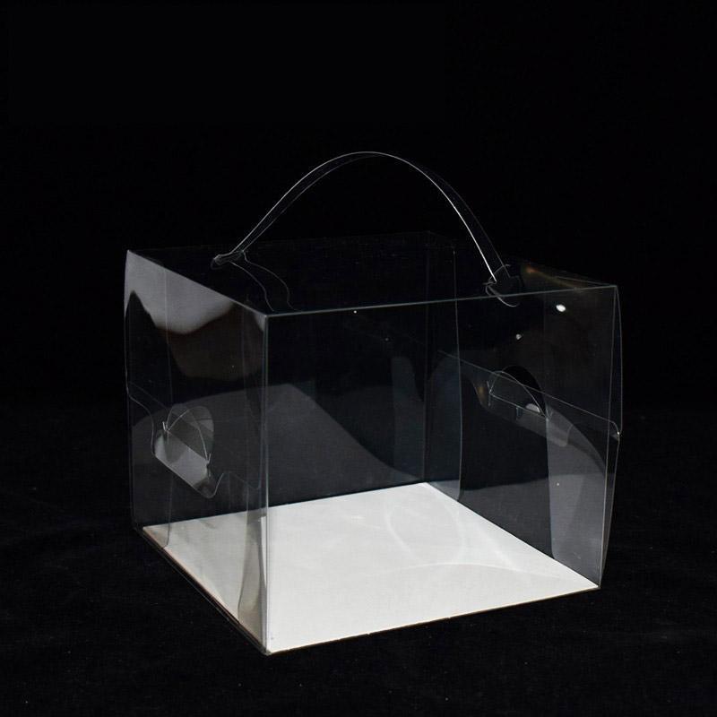 30x Transparent Disposable Cake Boxes with Handles Premium Quality Packagin - 30pcs-5inch-15*15*13cm 5