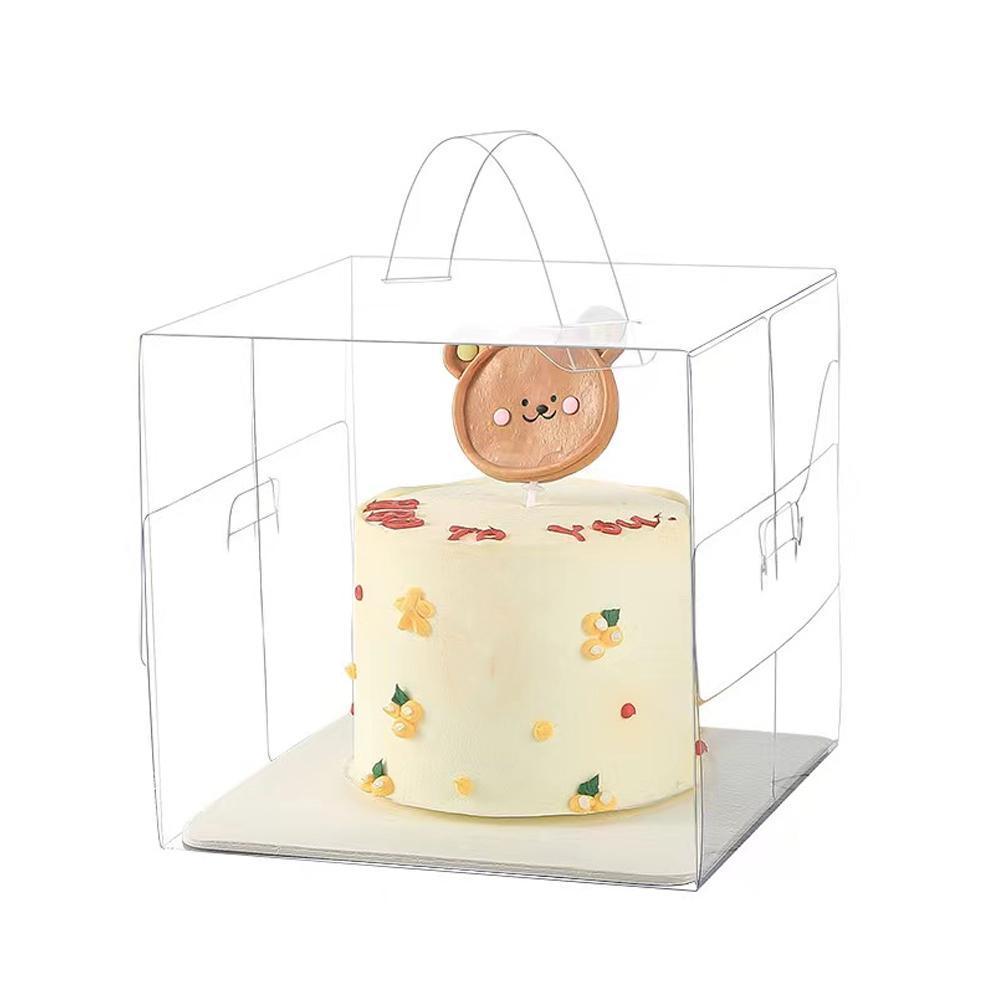 30x Transparent Disposable Cake Boxes with Handles Premium Quality Packagin - 30pcs-5inch-15*15*13cm 6