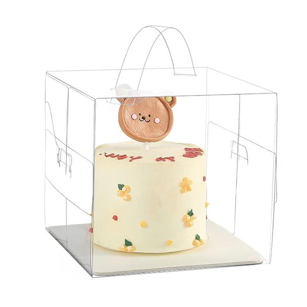 30x Transparent Disposable Cake Boxes with Handles Premium Quality Packagin - 30pcs-5inch-15*15*13cm 7
