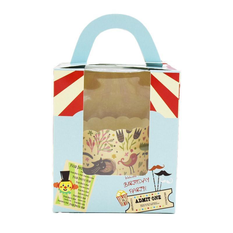 50x Assorted Color Muffin Cake Boxes with Clear Window & Handle High Quality - England style-50PCS 4