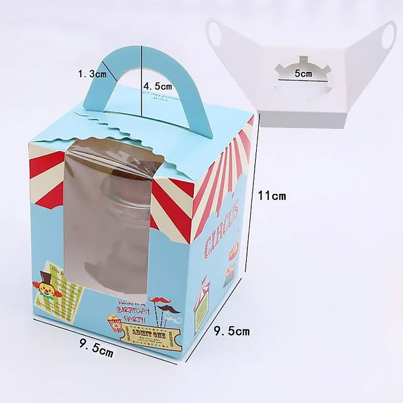 50x Assorted Color Muffin Cake Boxes with Clear Window & Handle High Quality - England style-50PCS 5