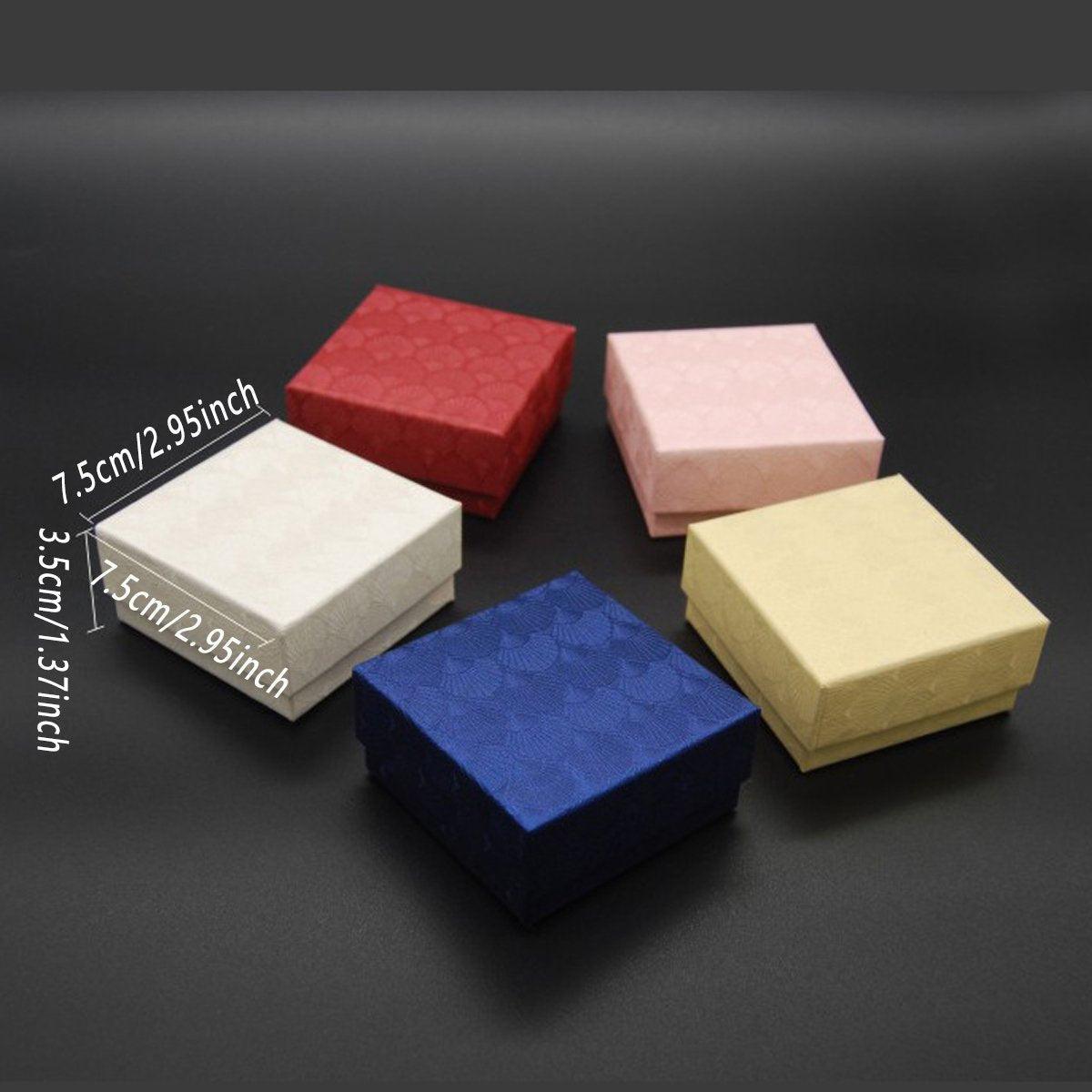 25X Jewelry Gift Boxes Shell Pattern 7.5CM Small GiftBox Empty Jewelry With Foam - Blue 3