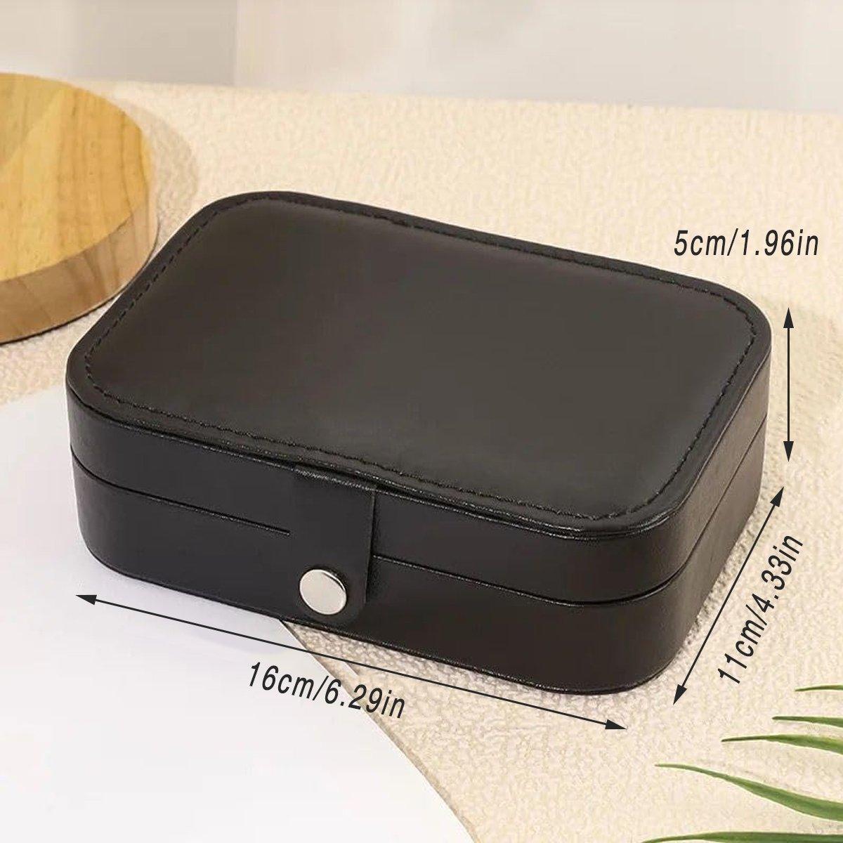 Black Travel Portable Jewelry Box Minimalist Jewelry Organizer Storage Case 3