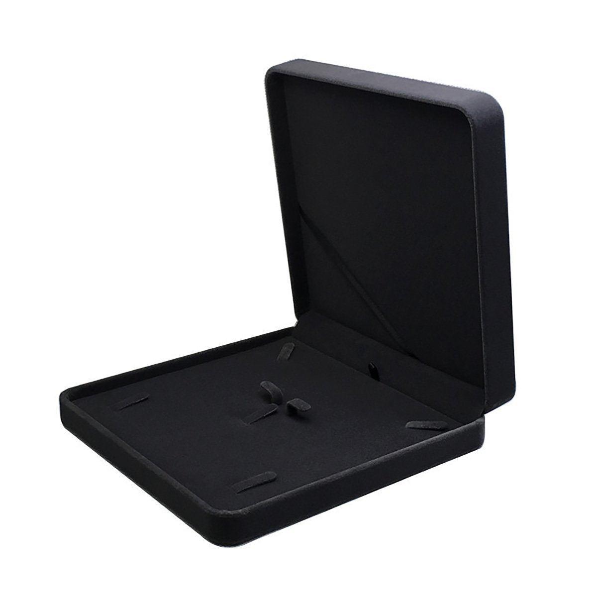 Flannel Jewelry Gift Box Necklace Ring Earring Bracelet Storage Display Case - Dark Grey 7