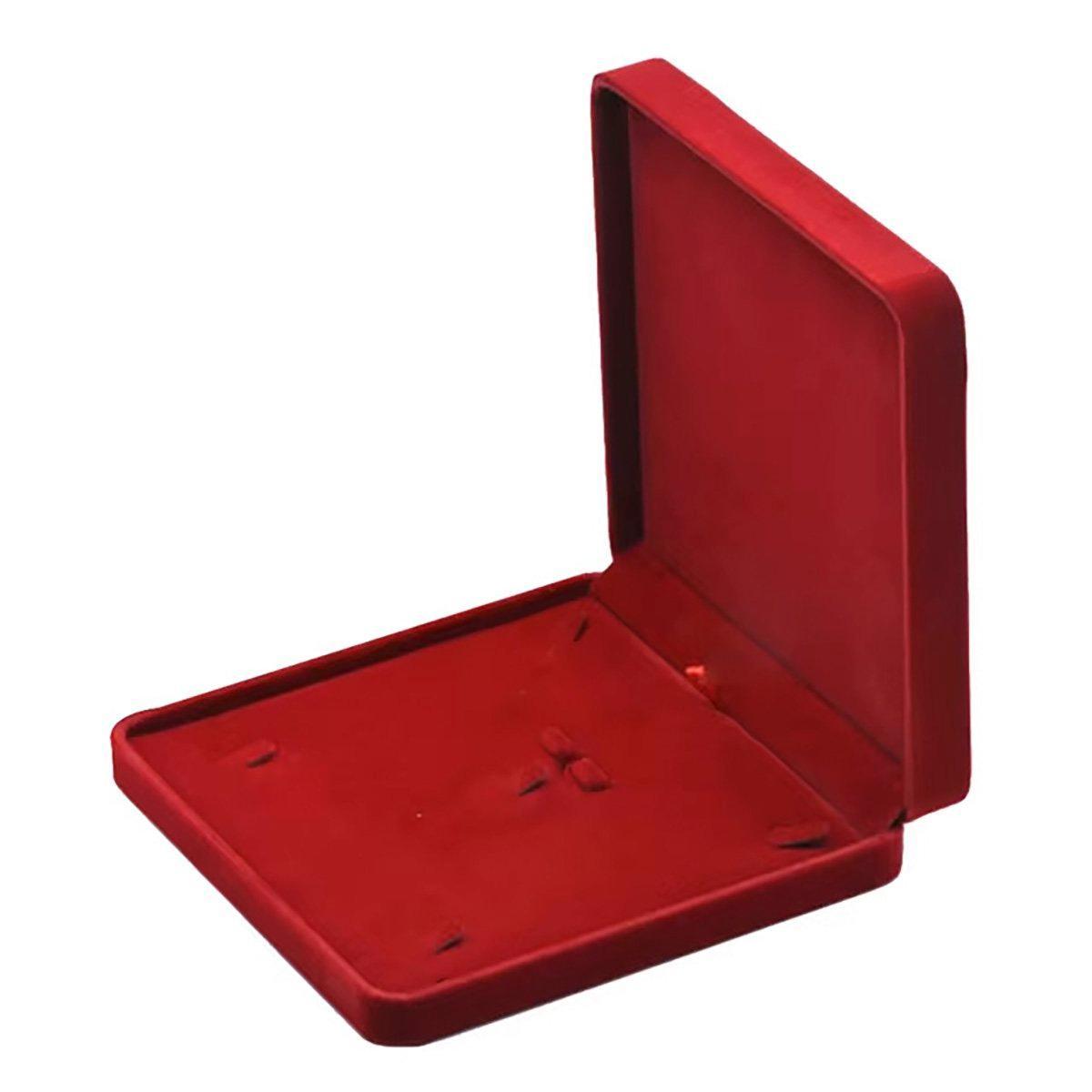 Flannel Jewelry Gift Box Necklace Ring Earring Bracelet Storage Display Case - Red 10