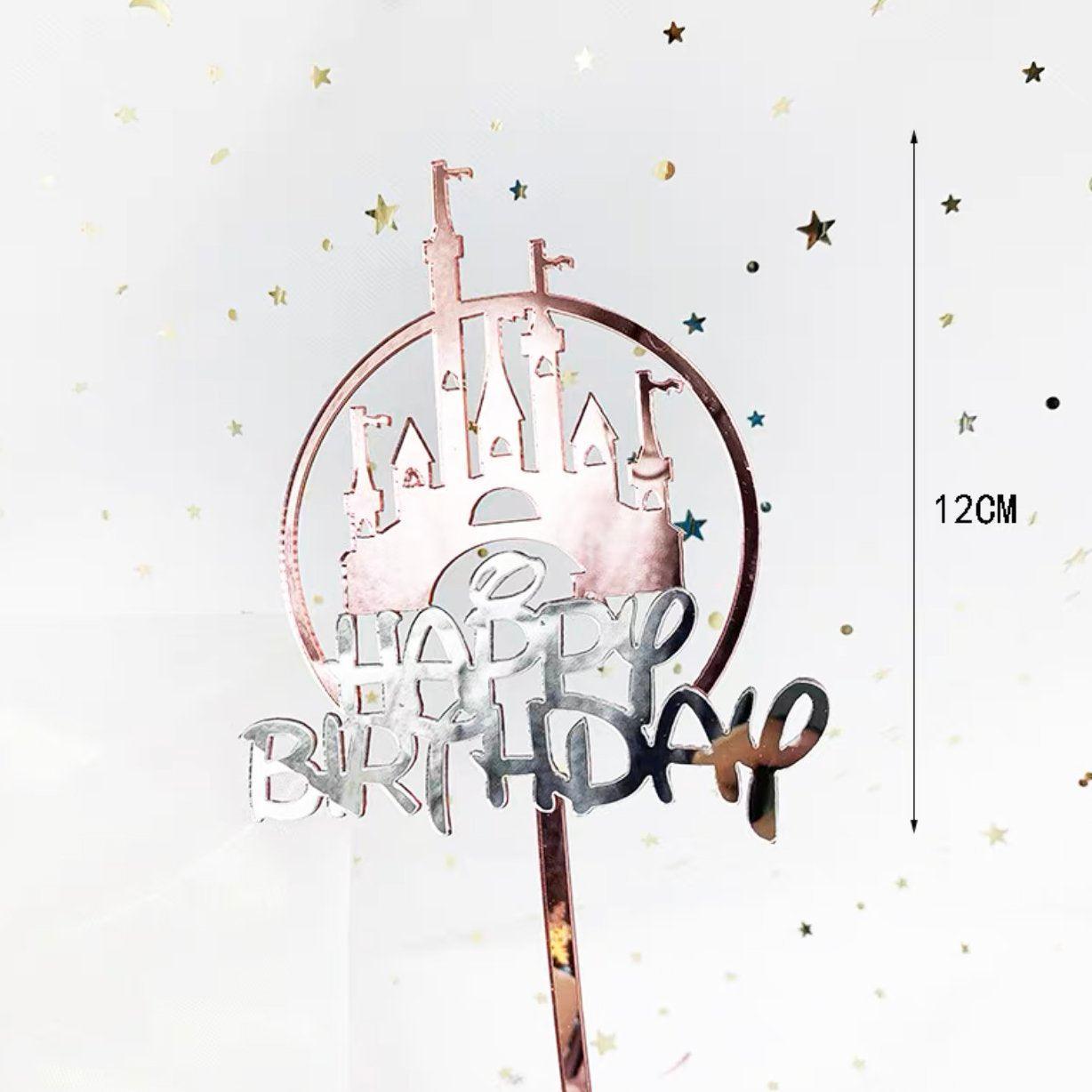 Up to 20pcs Princess Cake Topper Castle Cupcake Party Birthday Supplies Pink - 1pc 3