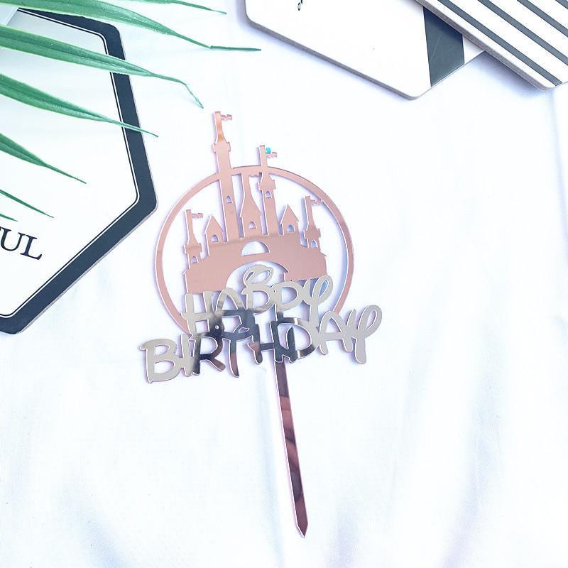 Up to 20pcs Princess Cake Topper Castle Cupcake Party Birthday Supplies Pink - 1pc 4