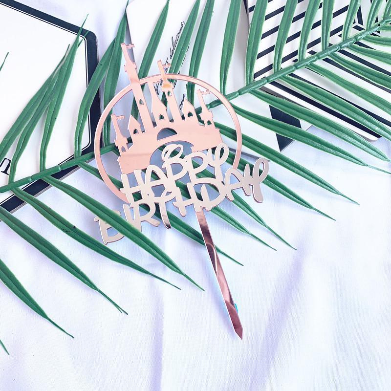 Up to 20pcs Princess Cake Topper Castle Cupcake Party Birthday Supplies Pink - 1pc 5