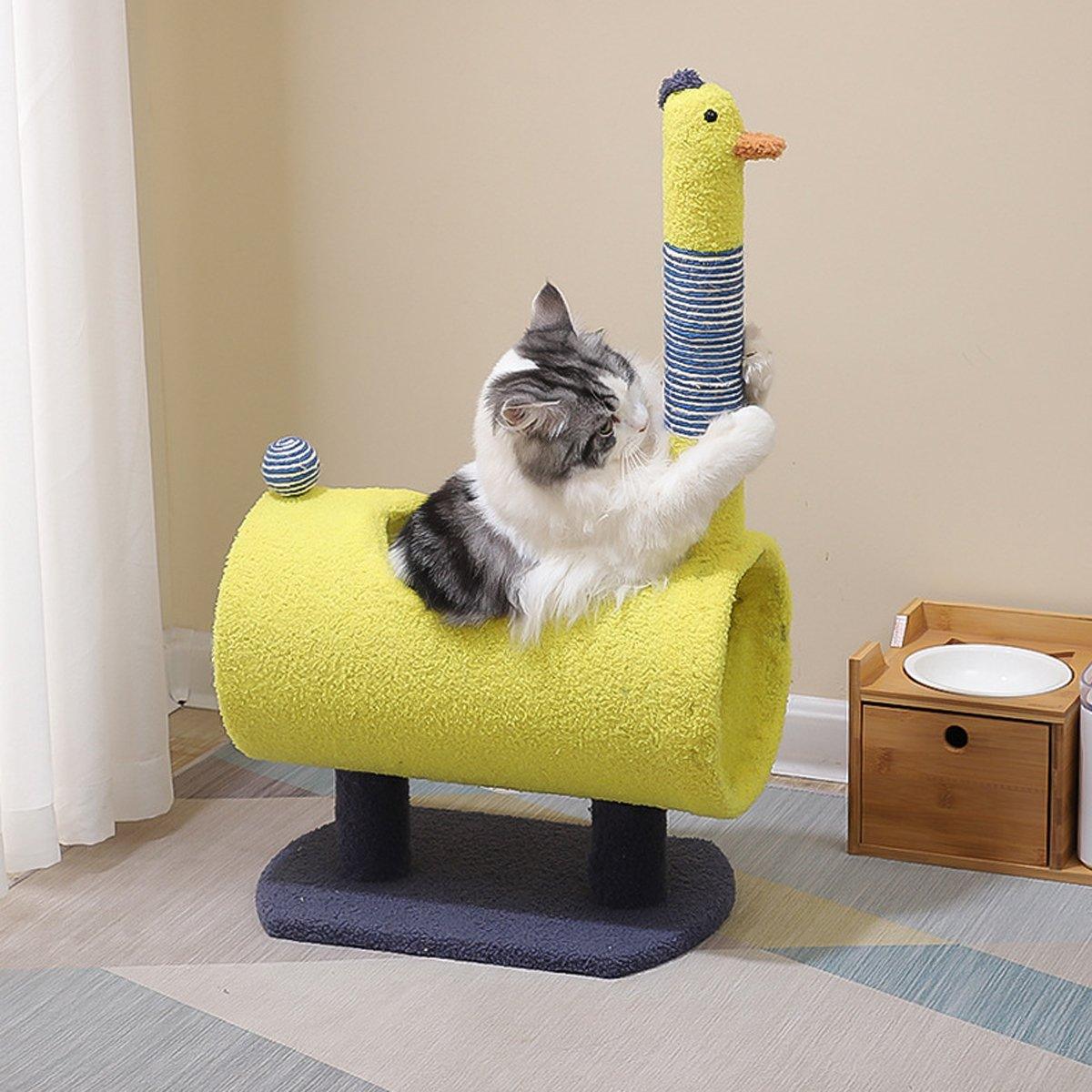 Climbing Frame Cat Scratching Post Jumping Platform Pet Toys for Cats and Kitten - Yellow 4