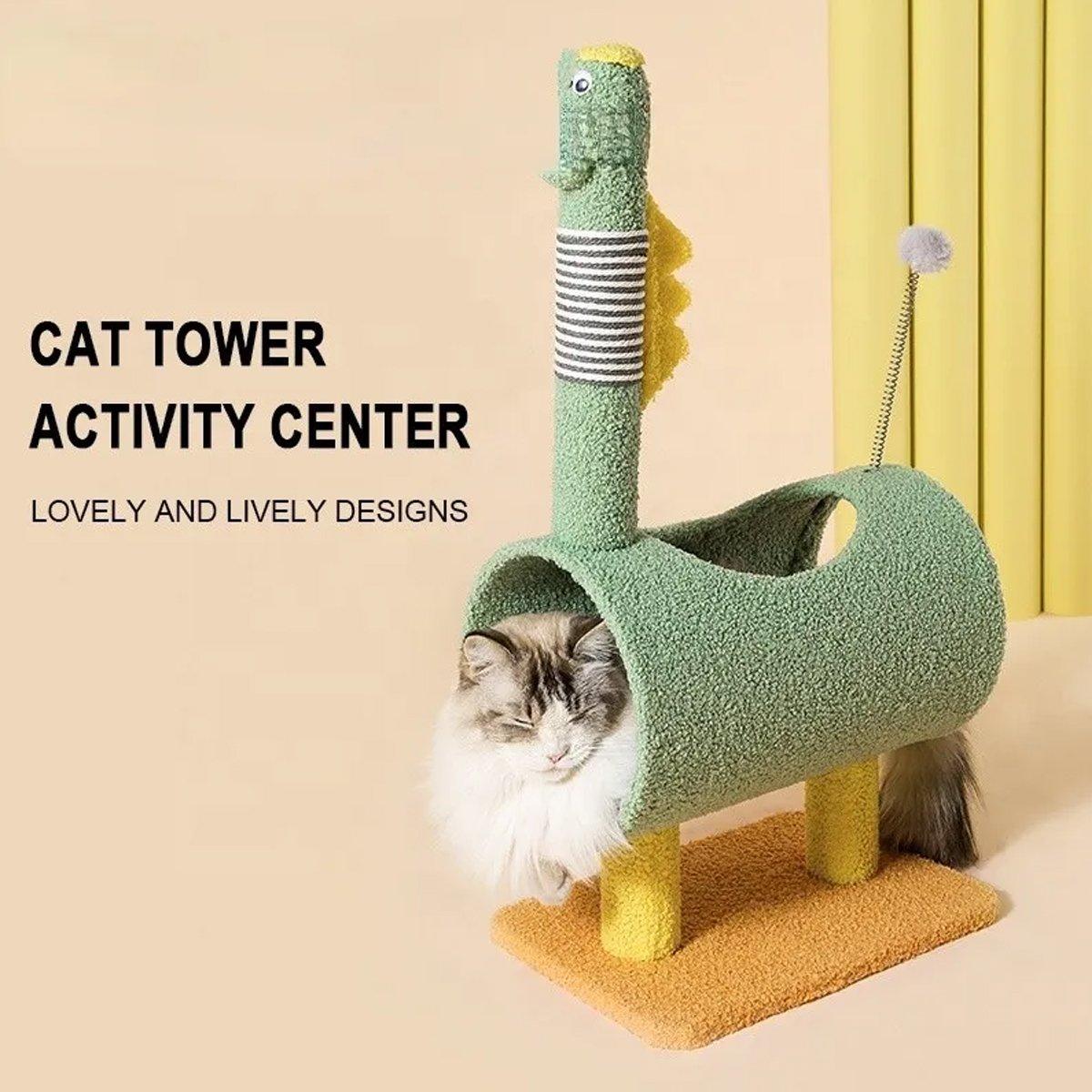 Climbing Frame Cat Scratching Post Jumping Platform Pet Toys for Cats and Kitten - Yellow 5