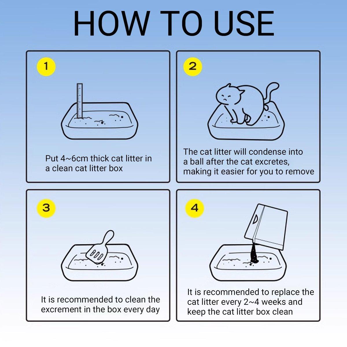 4pcs Cat Litter with Baking Soda Plant Clumping Odor Control for Cat - Original 4