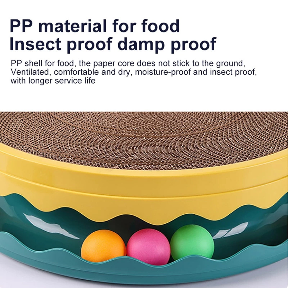 Cat Scratcher Turntable Toy Large Round Corrugated Board Nest Scratch Resistant - Blue 5