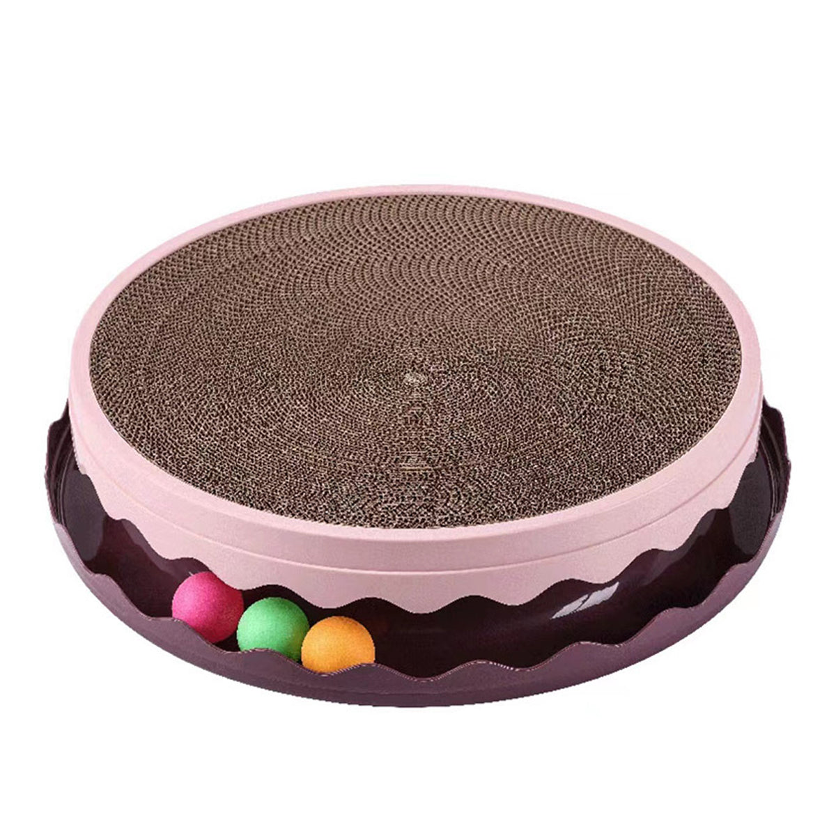 Cat Scratcher Turntable Toy Large Round Corrugated Board Nest Scratch Resistant - Yellow 6