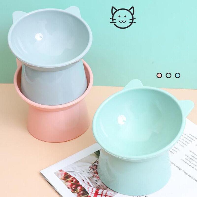 Elevated Pet Bowl Cat Dog Feeder Food Water High-Foot Anti Vomiting Tilted Bowl - Green 3