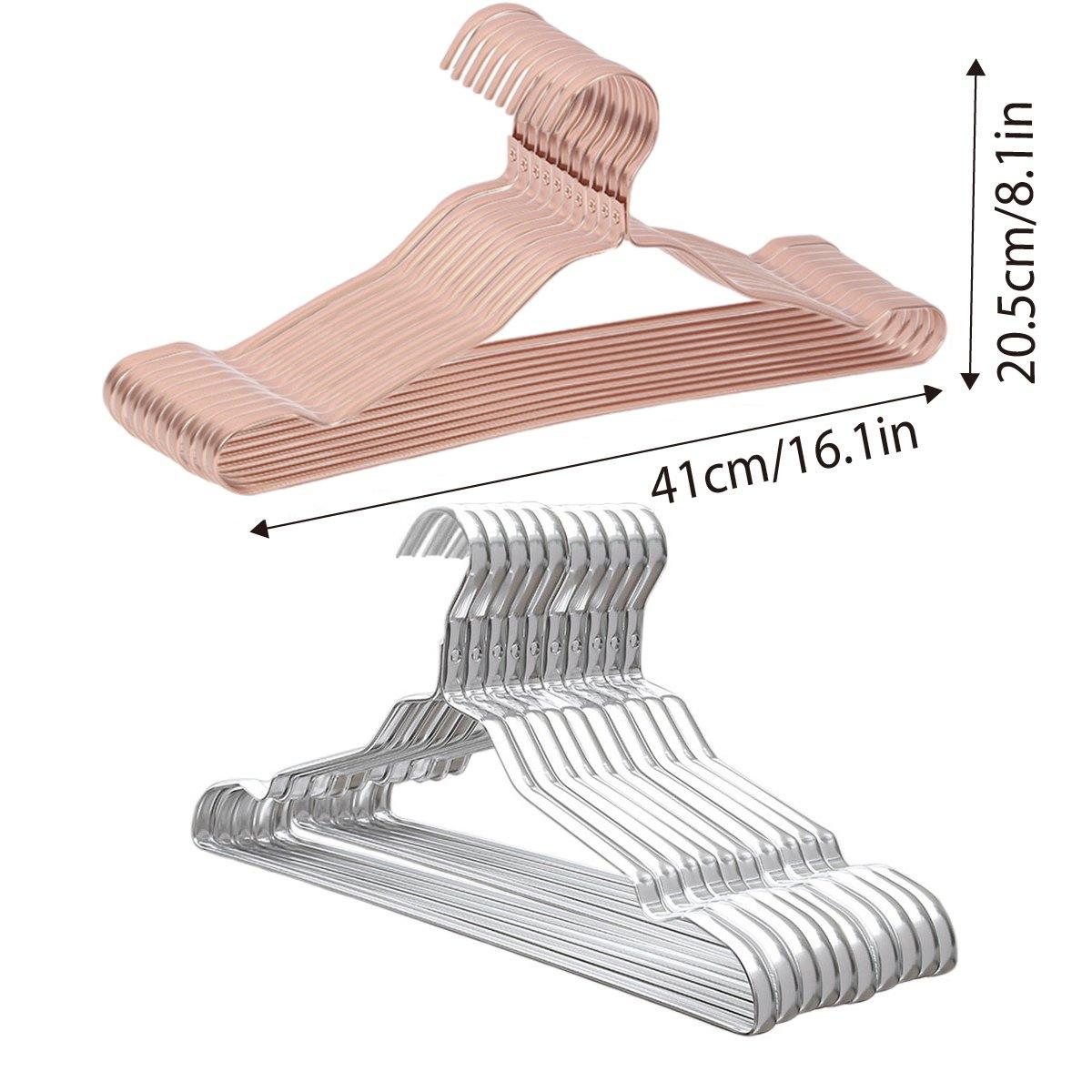 10PCS Metal Clothing Hangers Anti-slip Aluminium Alloy Drying Rack Coat Hanger - Champagne Gold 3