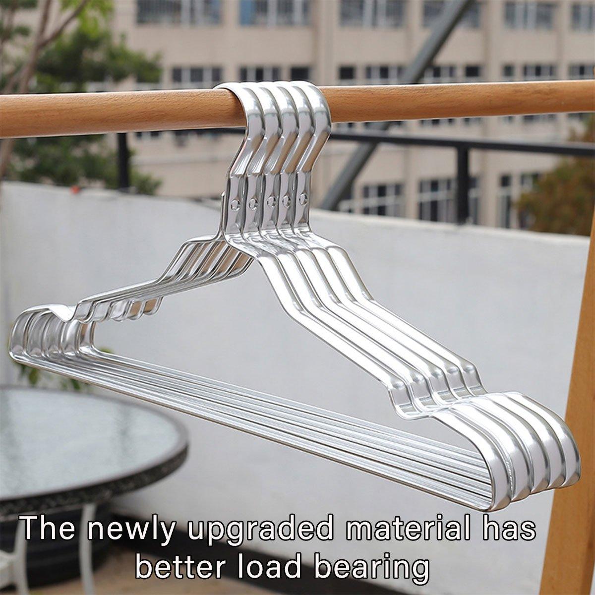 10PCS Metal Clothing Hangers Anti-slip Aluminium Alloy Drying Rack Coat Hanger - Champagne Gold 4