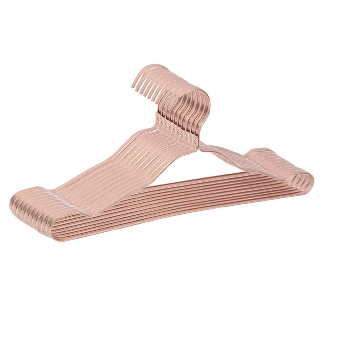 10PCS Metal Clothing Hangers Anti-slip Aluminium Alloy Drying Rack Coat Hanger - Champagne Gold 6