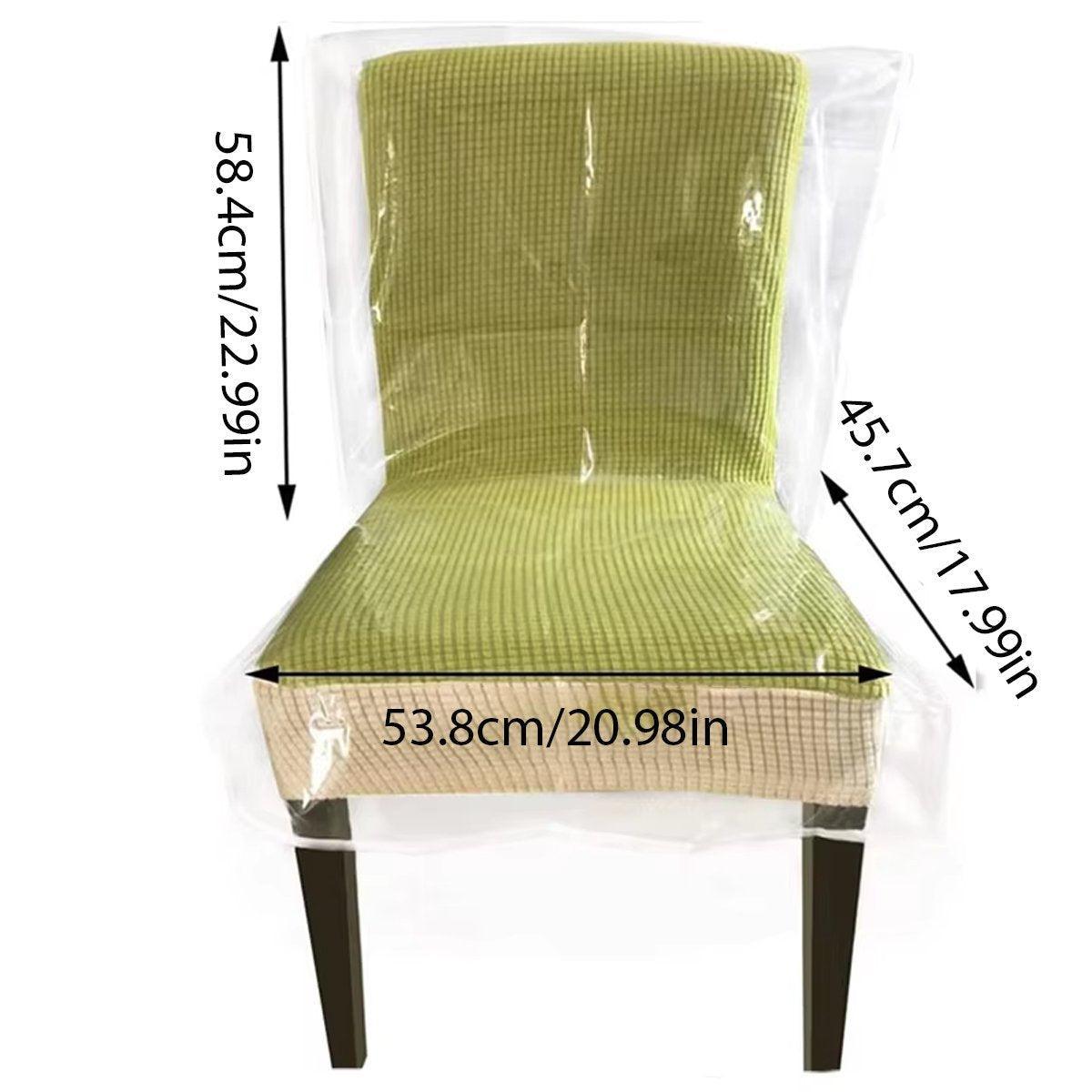 Elastic PVC Dining Chair Cushion Cover Universal Seat Protector with Backrest 3