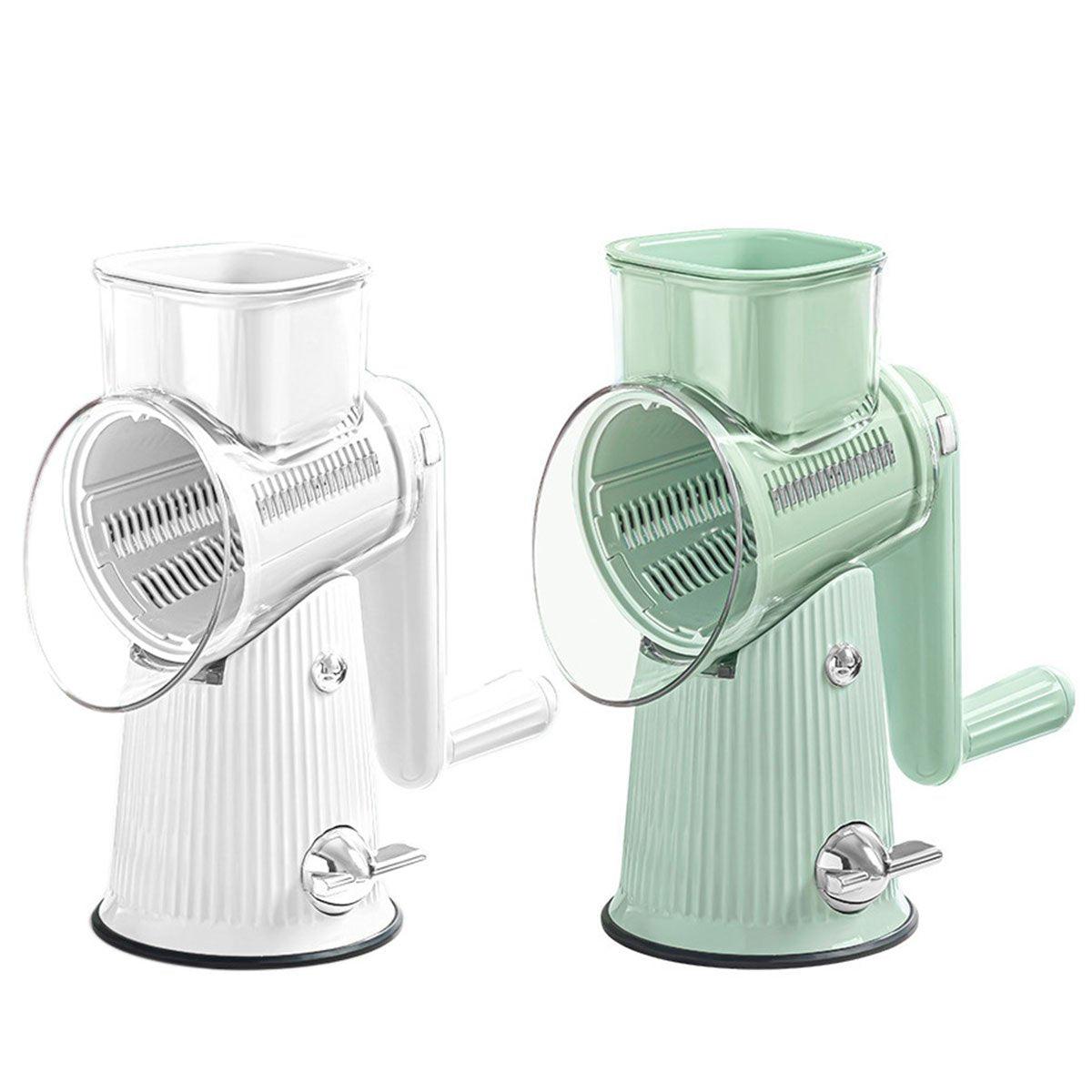 Multifunctional Vegetable Cutter Drum Slicer Kitchen Hand Cranked Grater Tool - Green