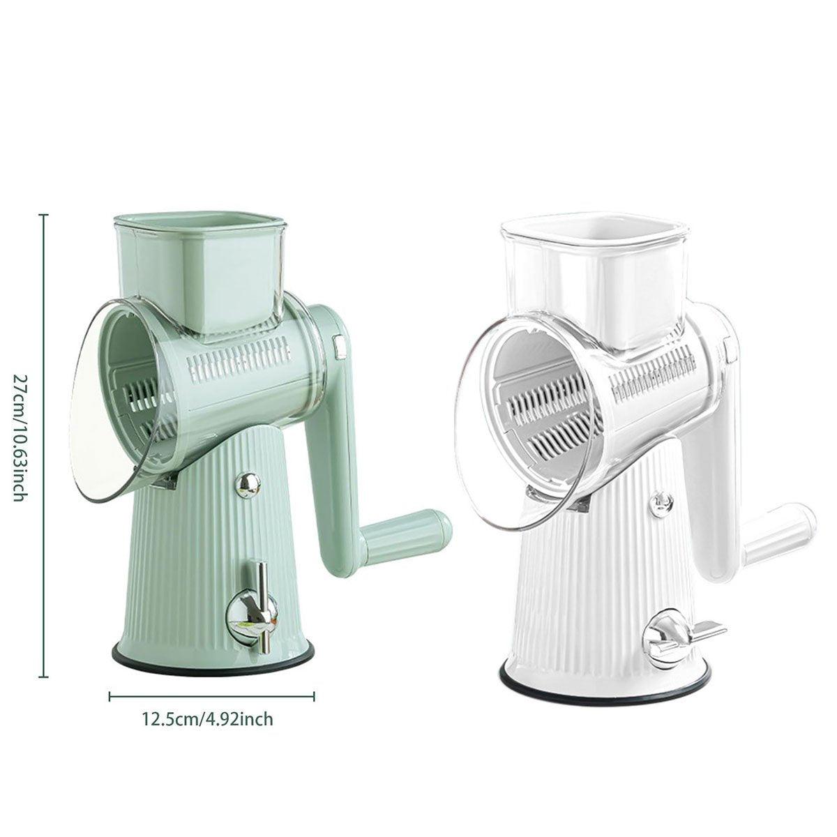 Multifunctional Vegetable Cutter Drum Slicer Kitchen Hand Cranked Grater Tool - Green 3