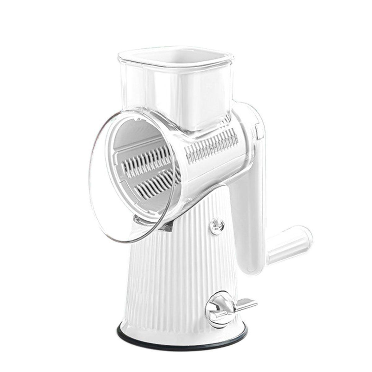 Multifunctional Vegetable Cutter Drum Slicer Kitchen Hand Cranked Grater Tool - White 7