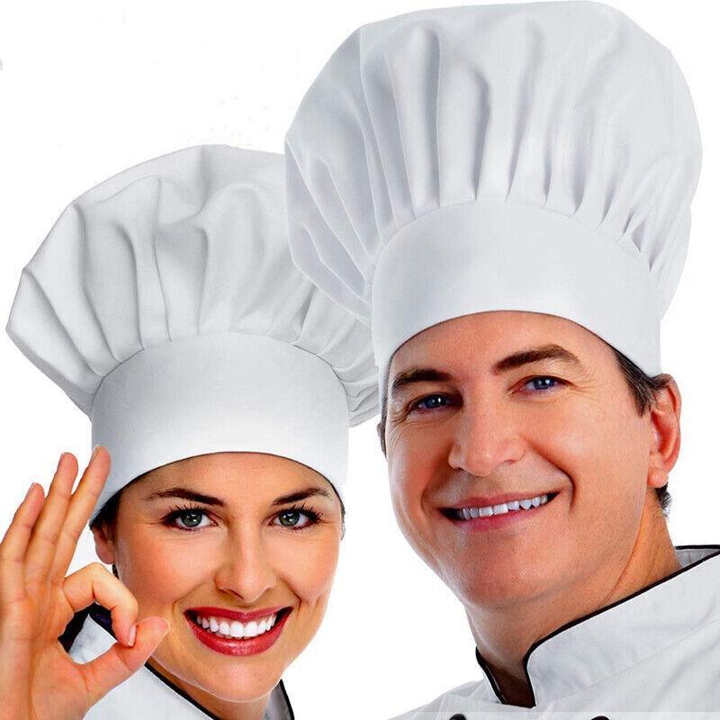 Adjustable Chef Cap with Elastic Band for Kitchen Cooking Baking Catering Use - White 5