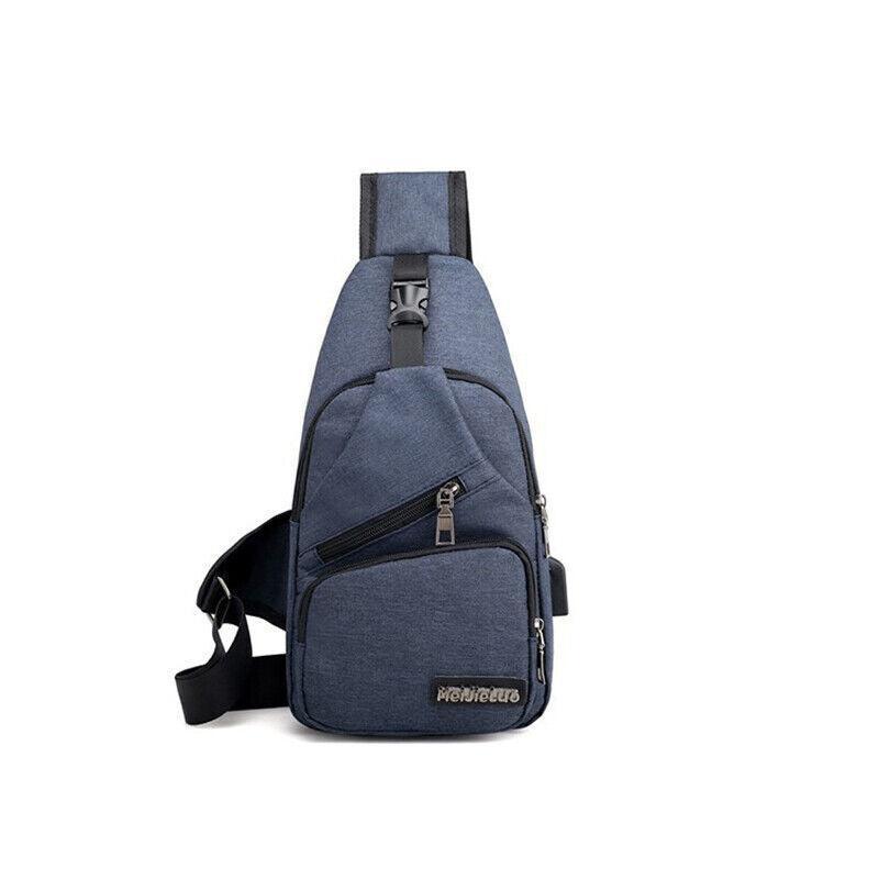 Durable Mens Chest Bag Shoulder Backpack Man Sling Cross Body Satchel Travel Bag - Blue 8