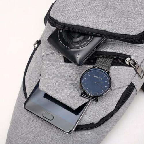 Durable Mens Chest Bag Shoulder Backpack Man Sling Cross Body Satchel Travel Bag - Grey 5