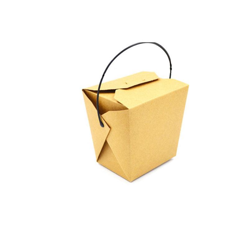 30PCS Kraft Paper Noodle Boxes with Handle Disposable Takeaway Food Containers - 450ml 8