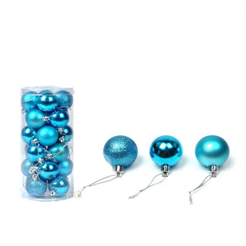 24Pcs/Pack Christmas Tree Xmas Balls Decorations Baubles Party Wedding Ornament - Dark Blue 8