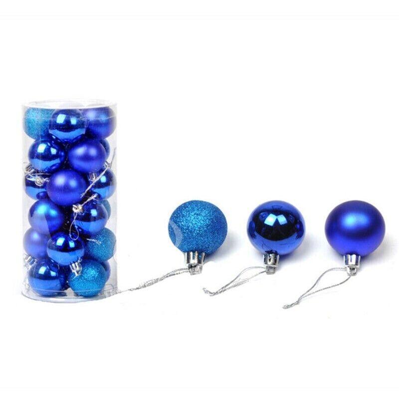 24Pcs/Pack Christmas Tree Xmas Balls Decorations Baubles Party Wedding Ornament - Dark Blue 12