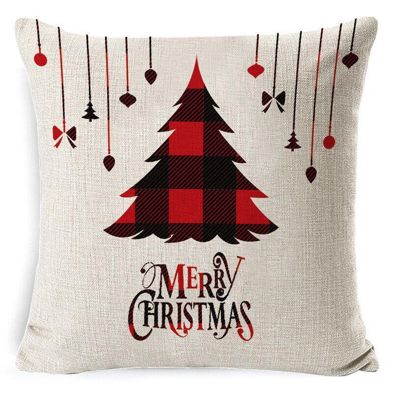 1Pc Christmas Square Cushion Cover Throw Waist Pillow Case Sofa Home Decor - Deer 6