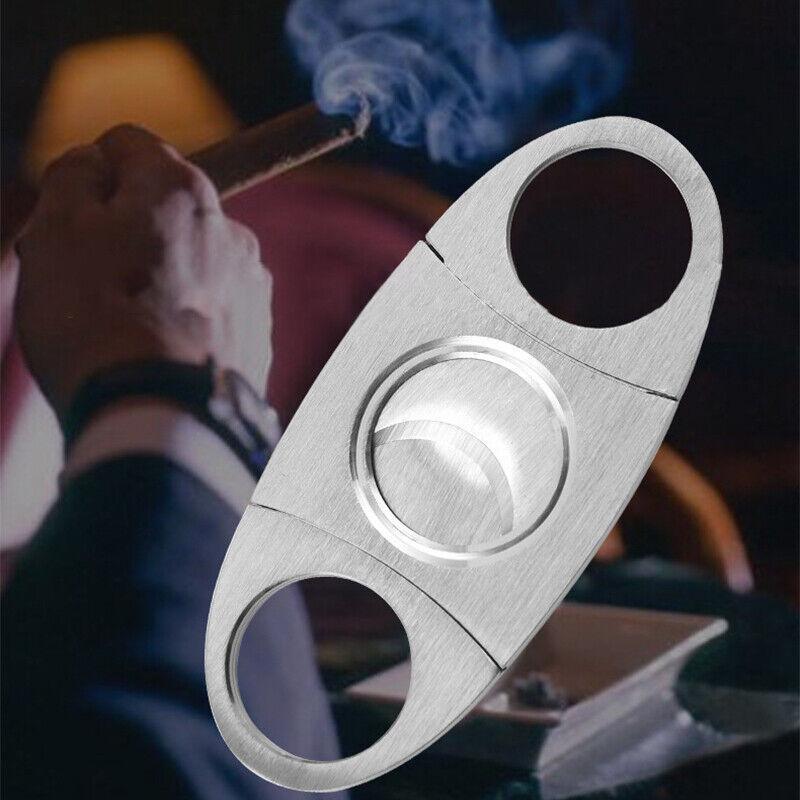 Cigar Cutter Double Blades Knife Scissors Stainless Steel Tobacco Tool 3