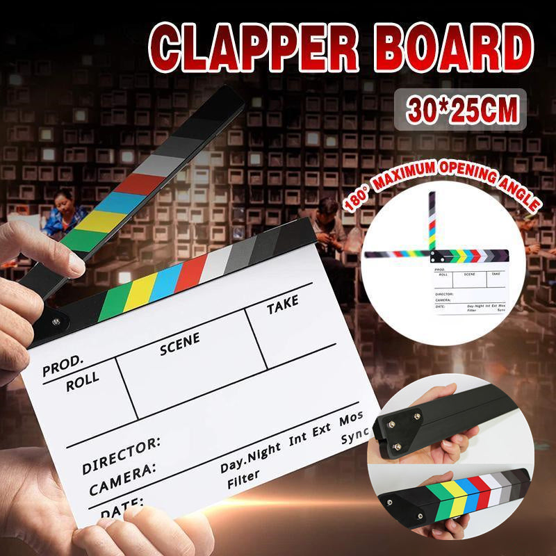 Acrylic Clapboard Dry Erase Director Film Movie Action Clapper Clap Board Slate
