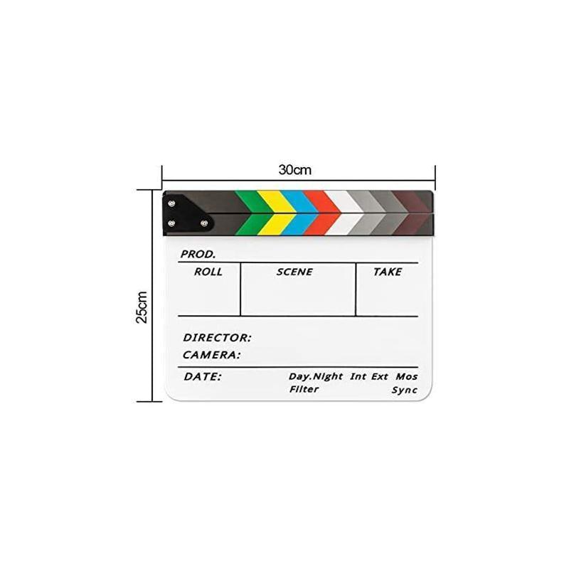 Acrylic Clapboard Dry Erase Director Film Movie Action Clapper Clap Board Slate 3