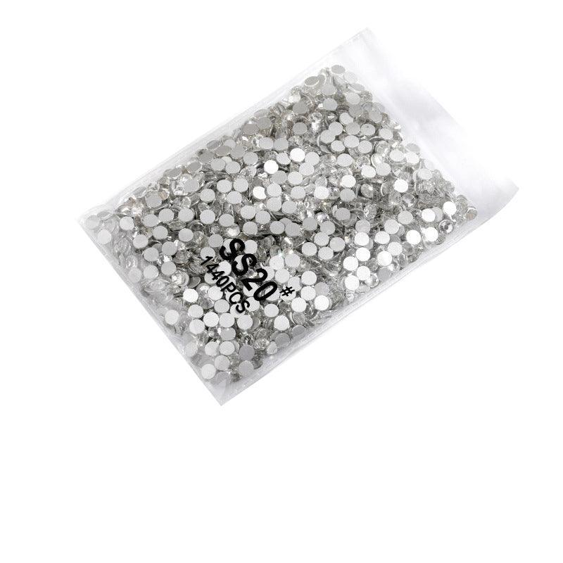 1440Pcs Glitter Rhinestones Crystal Flat Clear Bottom Glass Nail Art Nail Drill - Clear Crystal SS8 14