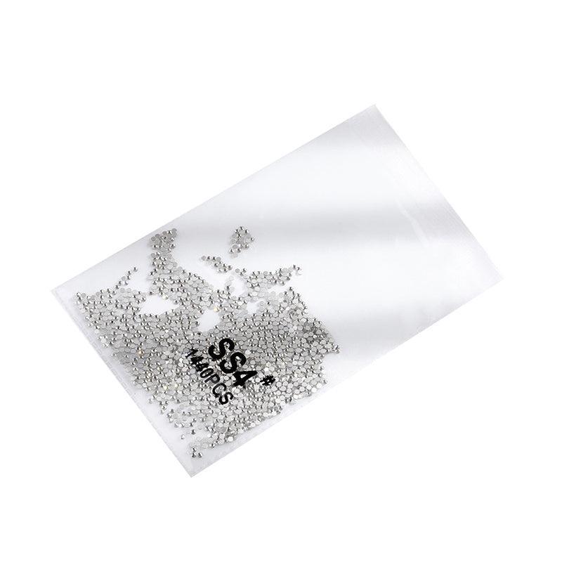 1440Pcs Glitter Rhinestones Crystal Flat Clear Bottom Glass Nail Art Nail Drill - Clear Crystal SS16 7