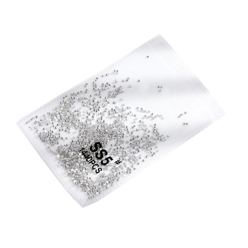 1440Pcs Glitter Rhinestones Crystal Flat Clear Bottom Glass Nail Art Nail Drill - Clear Crystal SS6 8