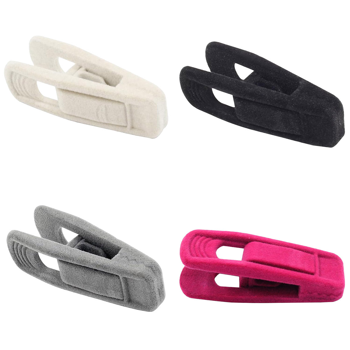 Clothes Drying Clips 20 Pack Velvet Flocking Trouser Pegs Hanger Grip Clamp Set - Beige