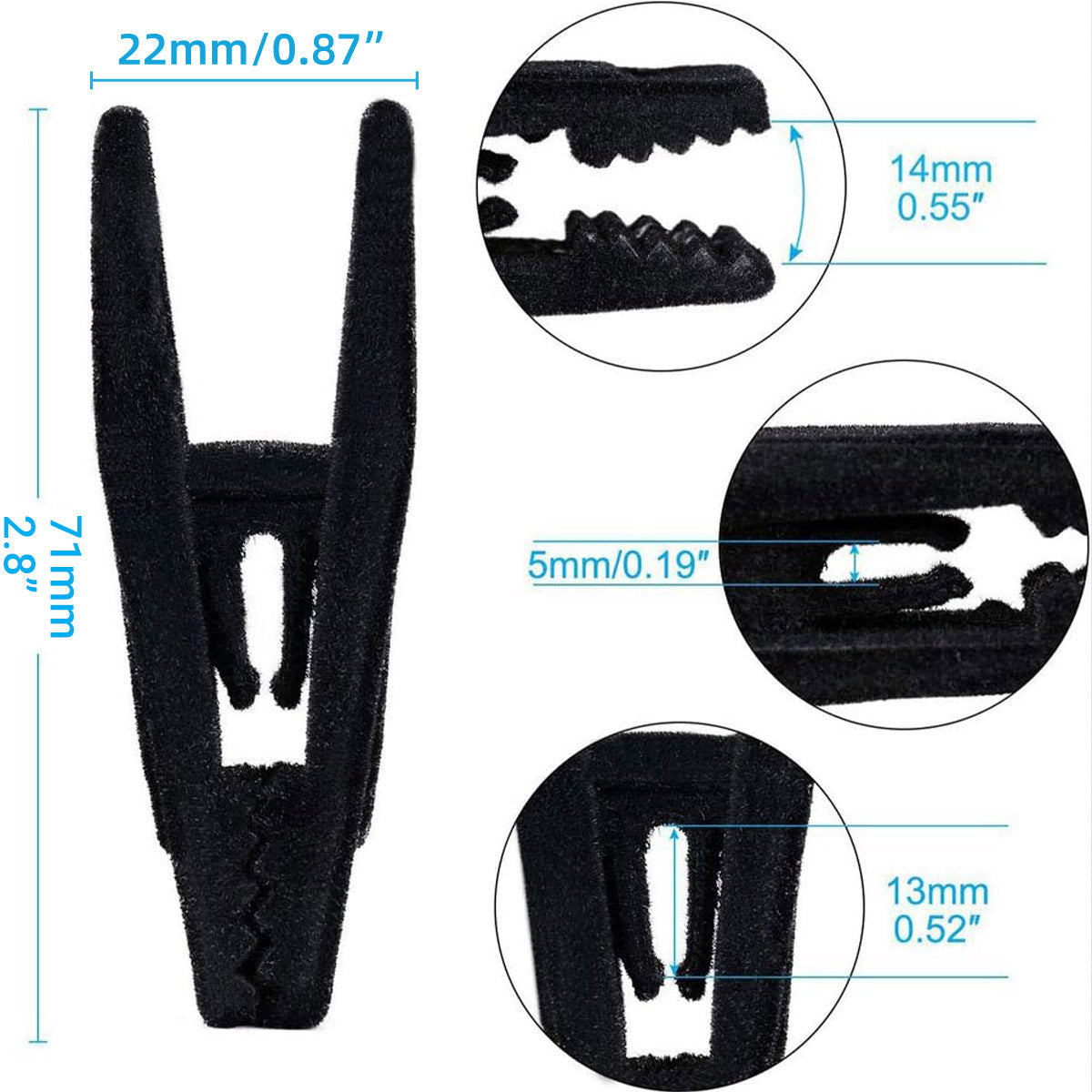 Clothes Drying Clips 20 Pack Velvet Flocking Trouser Pegs Hanger Grip Clamp Set - Beige 3