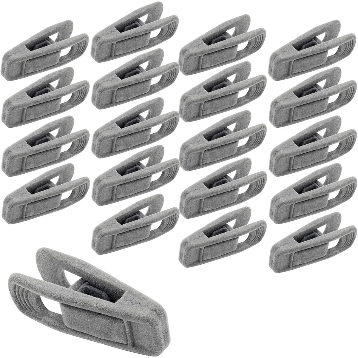 Clothes Drying Clips 20 Pack Velvet Flocking Trouser Pegs Hanger Grip Clamp Set - Beige 7